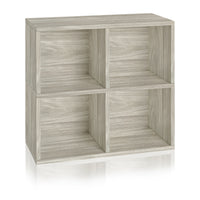 Quartet 4-Cubby Bookcase, Aspen Grey