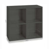 Quartet 4-Cubby Bookcase, Charcoal Black