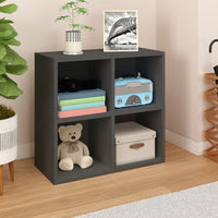 Quartet 4-Cubby Bookcase, Charcoal Black