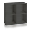 Quartet 4-Cubby Bookcase, Charcoal Black