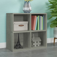 Quartet 4-Cubby Bookcase, London Grey