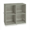 Quartet 4-Cubby Bookcase, London Grey