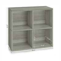 Quartet 4-Cubby Bookcase, London Grey (pre-order ships 7/31)