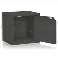 Stack Cube with Door, Charcoal Black
