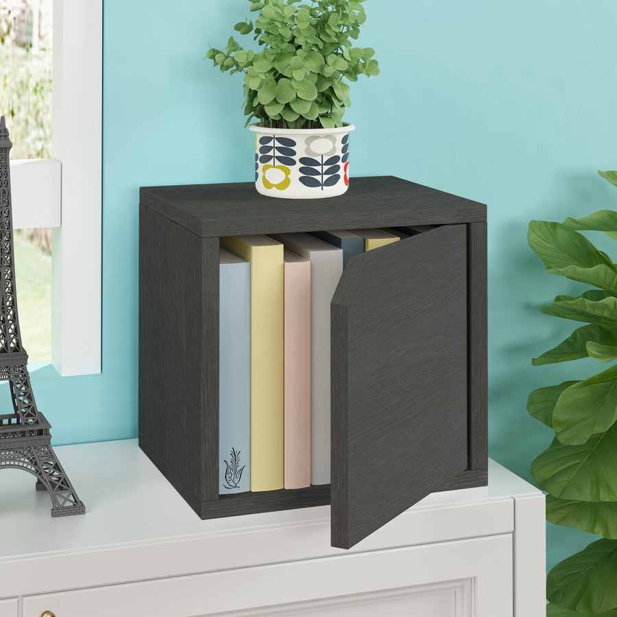 Stack Cube with Door, Charcoal Black (pre-order ships 7/31)