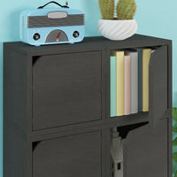 Stack Cube with Door, Charcoal Black