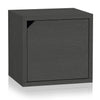 Stack Cube with Door, Charcoal Black