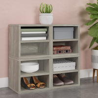 Stack Cube with Shelf, Aspen Grey