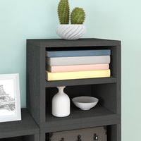 Stack Cube with Shelf, Charcoal Black