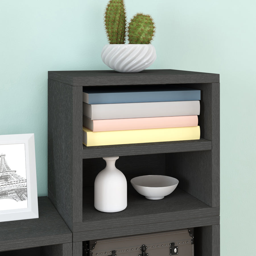 Stack Cube with Shelf, Charcoal Black (pre-order ships 8/31)