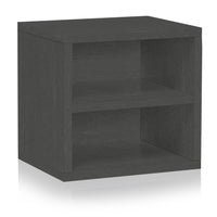 Stack Cube with Shelf, Charcoal Black