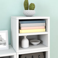 Stack Cube with Shelf, White
