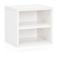 Stack Cube with Shelf, White