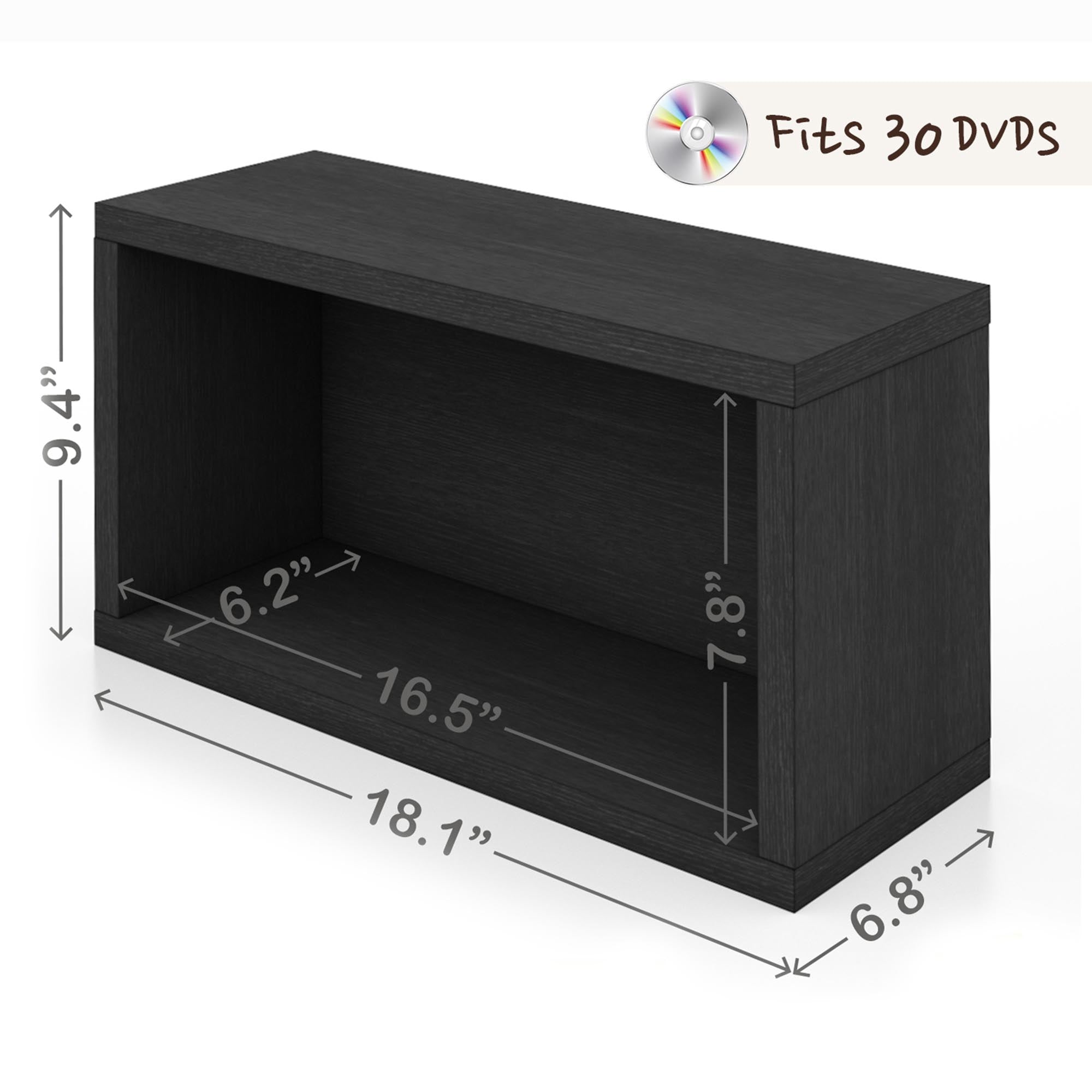 DVD Rack Set of 2 - Black (pre-order ships 6/30/25)