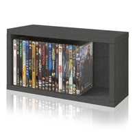 Austin Stackable DVD Rack, Charcoal Black (pre-order ships 8/31)