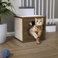 Katsquare Cube Scratching Post, Royal Walnut (pre-order ships 8/31)