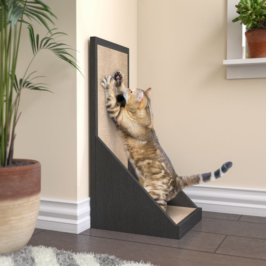 Katrise Standing Cat Scratcher, Charcoal Black (pre-order ships 8/31)