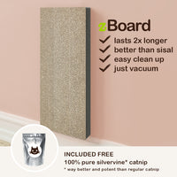 Katwall Wall Scratching Post with Free Silvervine Catnip, Charcoal Black (pre-order ships 7/31)