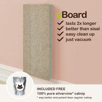 Katwall Wall Scratching Post with Free Silvervine Catnip, London Grey