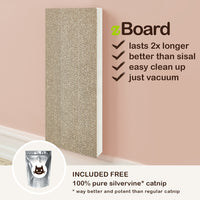 Katwall Wall Scratching Post with Free Silvervine Catnip, White