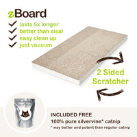 Katland Simple Cat Scratcher with Free Silvervine Catnip, White (Refill for incline scratcher & litter box)