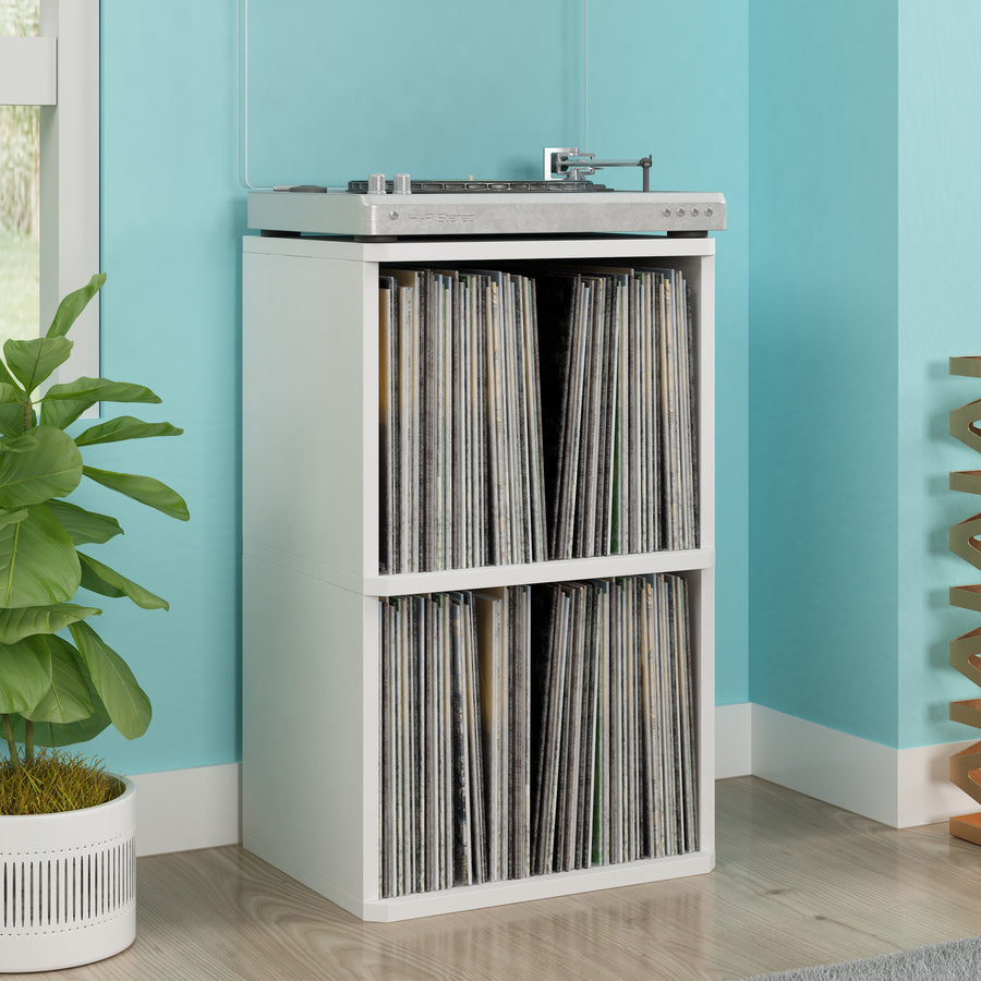 Marley 2-Shelf Vinyl Record Storage, White (pre-order ships 8/31)