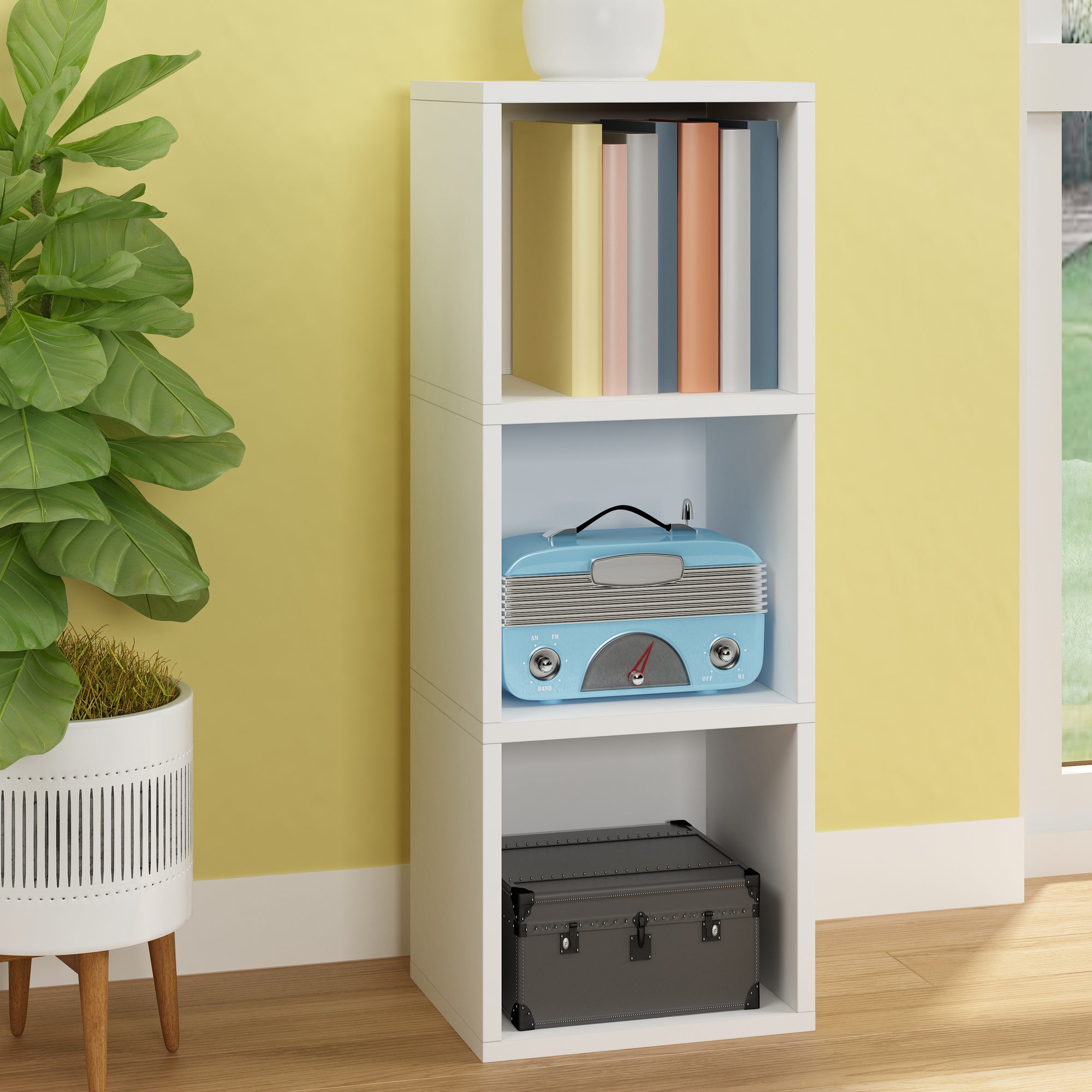 3 Cubby Storage Organizer White