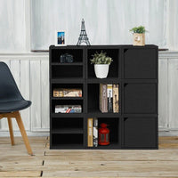 black bookshelves, black storage cubes, black cube storage, black cubbies, black cubby storage, black storage cube, black cube bookcase, black stackable storage cubes, black cube with door