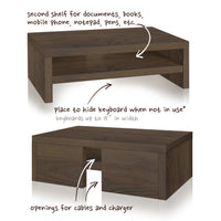 Way Basics 2-Shelf Monitor Riser, Royal Walnut