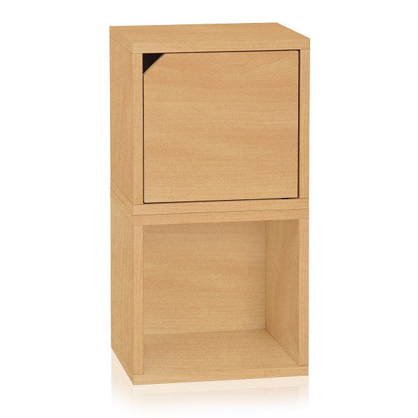 Way Basics Eco Stackable Connect Storage Cube with Door, Natural