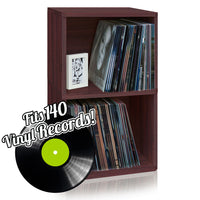 Vinyl Record Cube 2 Shelf, Espresso (pre-order ships 8/31)
