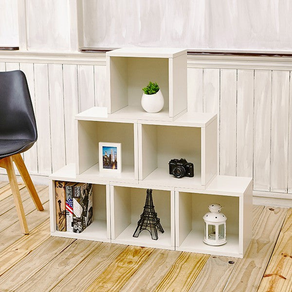 Basicwise 51-in H x 11.75-in W x 51-in D White/Wood Stackable Wood