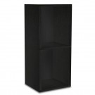 2 shelf narrow bookcase black