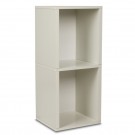 2 shelf narrow bookcase white