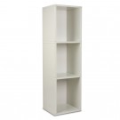 3 shelf narrow bookcase white