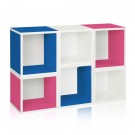blue-pink-white-stackable-bookcases