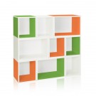 green-orange-white-customizable-stackable-bookcase