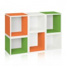 green-orange-white-stackable-bookcases