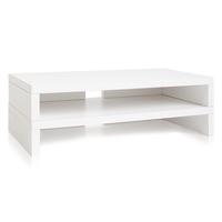 white stackable desktop shelf, white desk organizers, white desktop shelving, white monitor stand, white monitor riser, white display riser, white display stand, white computer riser, white computer stand