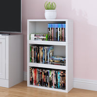 Austin Stackable DVD Rack, White (New Woodgrain)