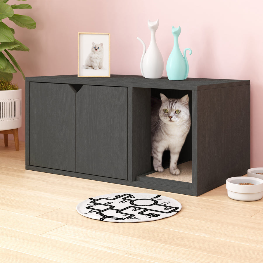 Katville Litter Box Enclosure, Charcoal Black (New Color)