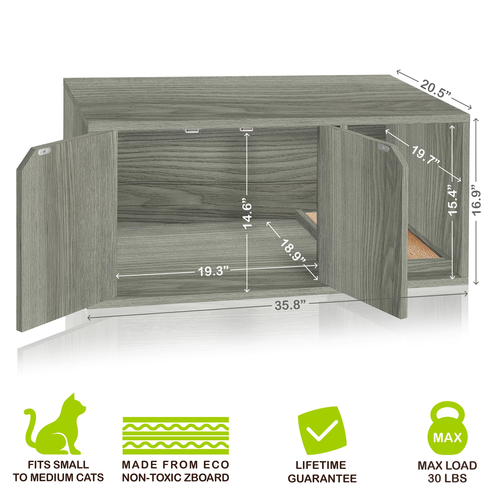 Katville Litter Box Enclosure, London Grey (New Color) (pre-order ships 7/30)