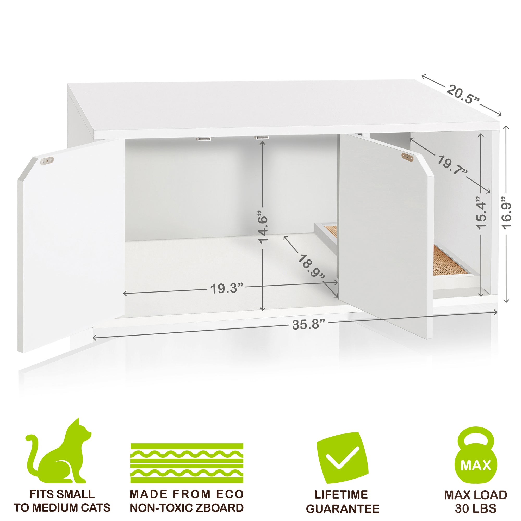 Katville Litter Box Enclosure, White (New Color) (pre-order ships 7/4)