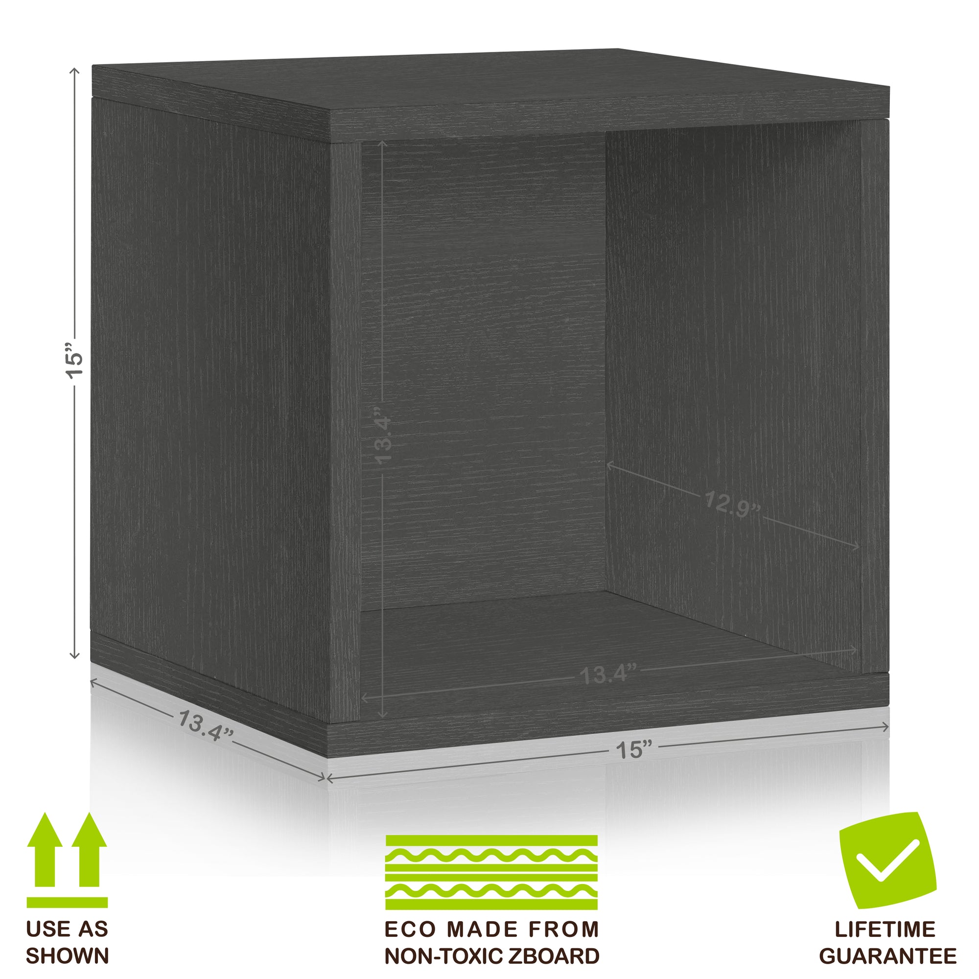 Dylan Single Cube Vinyl Record Storage, Charcoal Black (New Color)