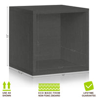Dylan Single Cube Vinyl Record Storage, Charcoal Black (New Color)