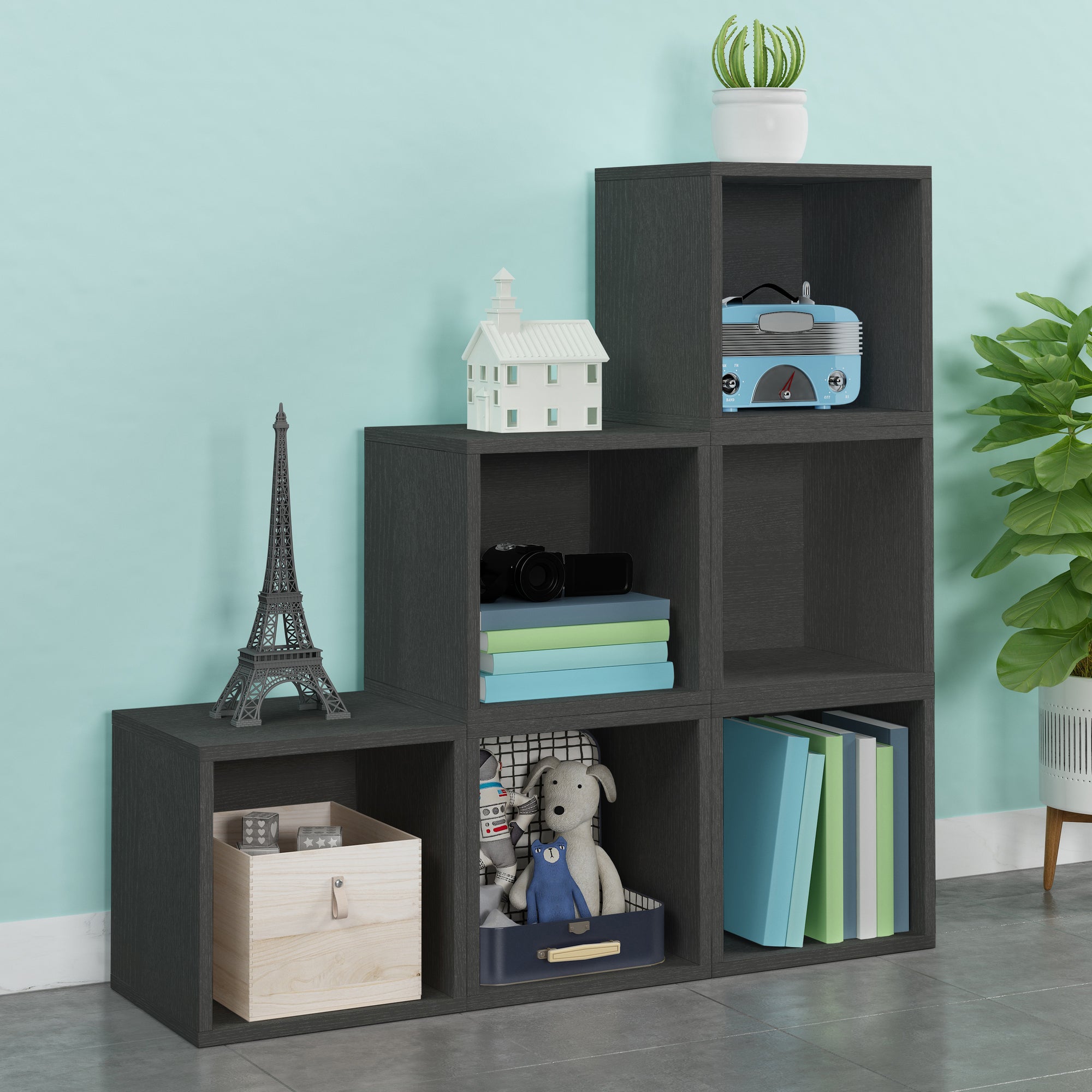 Dylan Single Cube Vinyl Record Storage, Charcoal Black (New Color)
