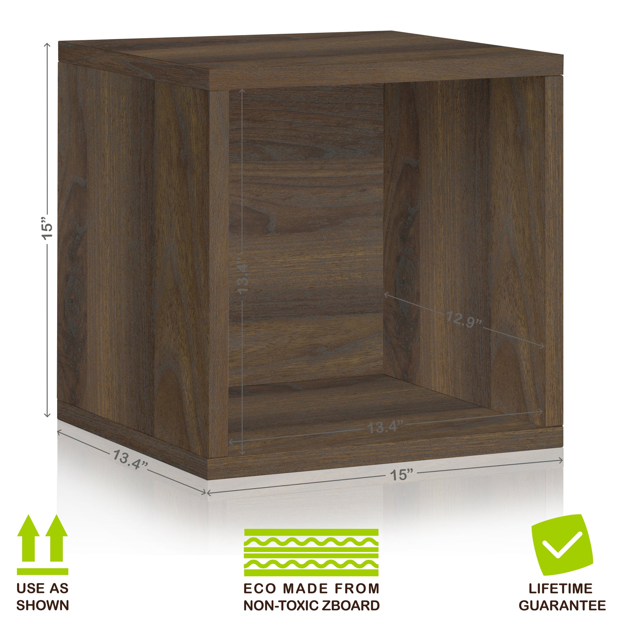 Dylan Single Cube Vinyl Record Storage, Royal Walnut (New Color)