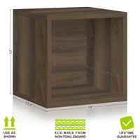 Dylan Single Cube Vinyl Record Storage, Royal Walnut (New Color)