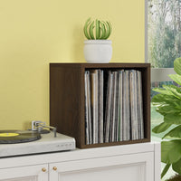 Dylan Single Cube Vinyl Record Storage, Royal Walnut (New Color)
