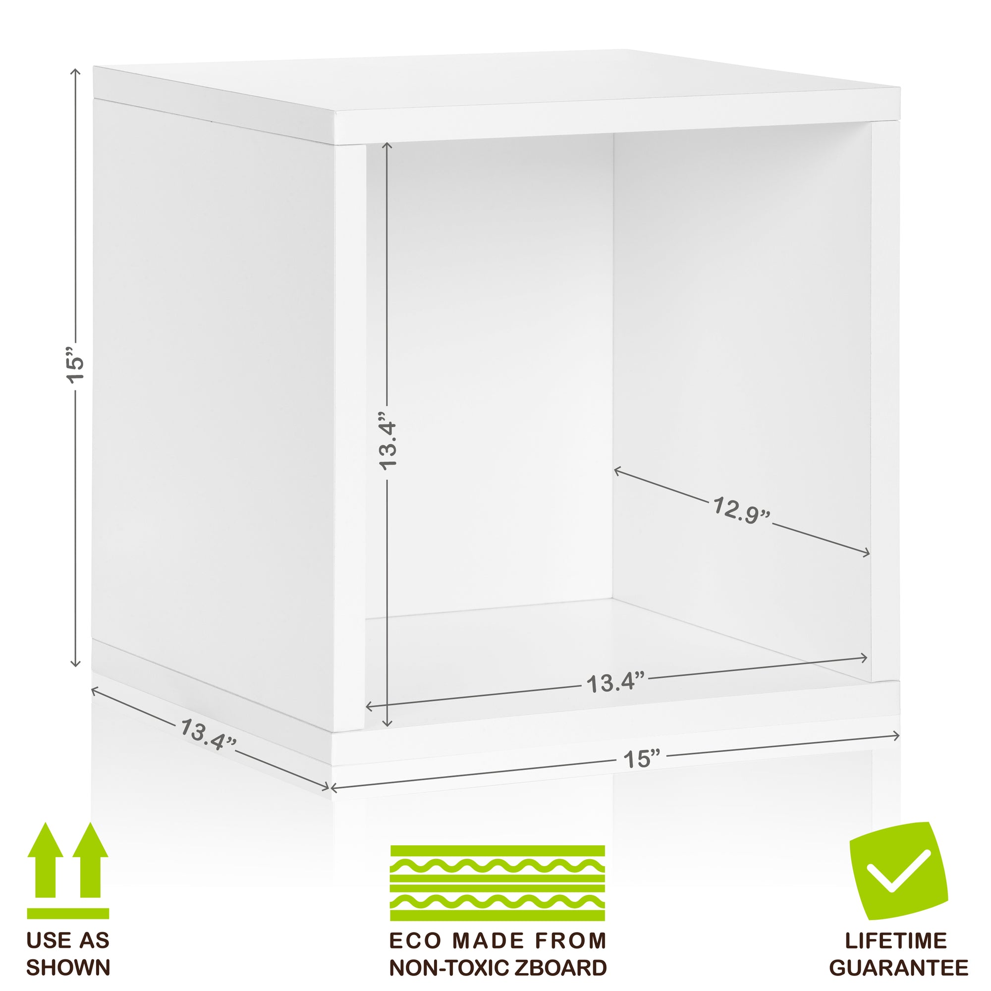 Dylan Single Cube Vinyl Record Storage, White (New Color)